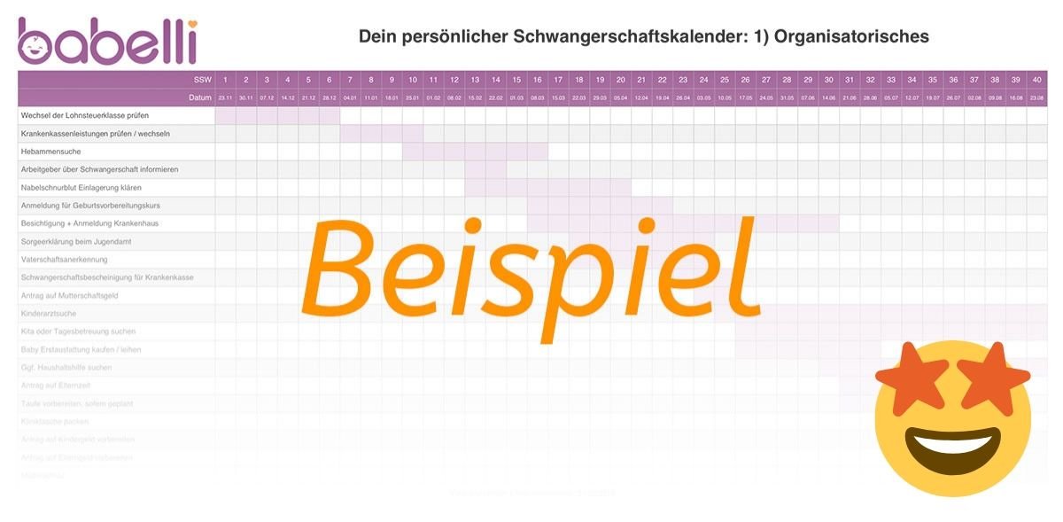 Schwangerschaftswochen Kalender Zum Ausdrucken 